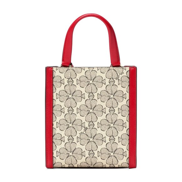 New Kate Spade Spade Flower Coated Canvas Manhattan Mini Tote Cherry Rose - Picture 2 of 6